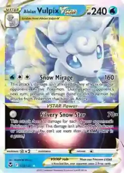 Pokemon Alolan Vulpix VSTAR - 034/195 - Ultra Rare NM-Mint Silver Tempest - Image 1