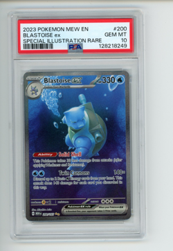 2023 Pokemon 151 Mew EN Blastoise EX 200/165 Special Illustration Rare PSA 10 - Image 1