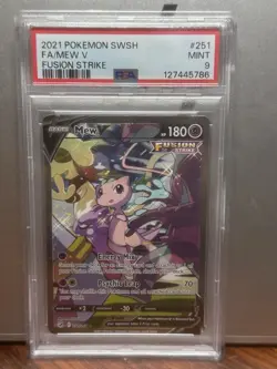 Pokemon TCG Mew V Fusion Strike Full Art Holo Ultra Rare #251 PSA 9 2021 - Image 1