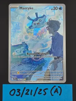 Pokemon TCG Mantyke Paradox Rift 189/182 Holo Illustration Rare NM/M - Image 1
