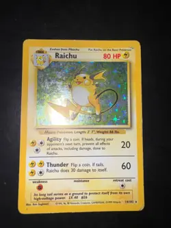Pokemon Raichu 14/102 Set Base Rara Holo Unlimited 2000 Wizards ENG - Image 1