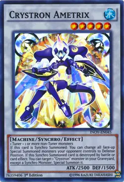 Yugioh! MP Crystron Ametrix - INOV-EN045 - Super Rare - 1st Edition Moderately P - Image 1