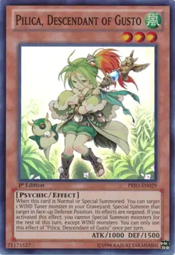 Yugioh! HP Pilica Descendant of Gusto - PRIO-EN029 - Super Rare - Unlimited Edit - Image 1