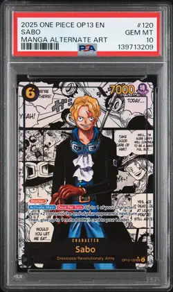 2025 ONE PIECE OP13-CARRYING ON HIS WILL MANGA ALTERNATE ART #120 SABO PSA 10 - Image 1