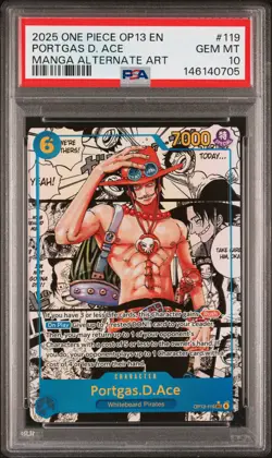 2025 ONE PIECE OP13-CARRYING ON HIS WILL #119 PORTGAS D. ACE PSA 10 - Image 1
