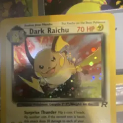 Pokemon Dark Raichu 83/82 Team Rocket Holo Rare 70 HP Card 2000 Card Stock - Image 2