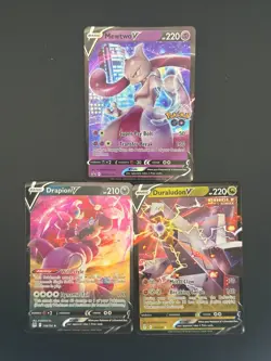 Pokemon Duraludon V 122/203 ** MewTwo SWSH223 ** Drapion 118/196 (3 card lot) - Image 1
