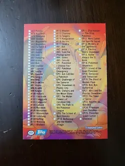 LP! Pokemon Series 2 Checklist Card Topps Blue Label Logo - Image 2