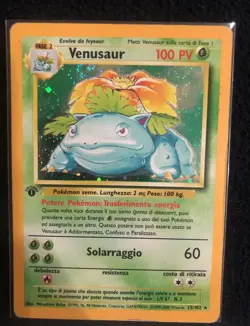 ITALIAN Venusaur Base Set 1st Edition 15/102 Holo Pokemon Card - Image 2