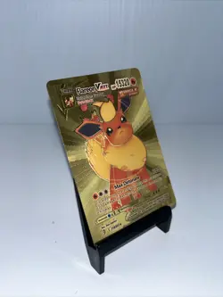 Flareon VMAX Metal Gold Foil Pokemon Card Fan Art Display Card HP15320 - Image 3