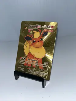 Flareon VMAX Metal Gold Foil Pokemon Card Fan Art Display Card HP15320 - Image 4