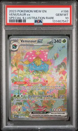 2023 POKEMON MEW EN-151 SPECIAL ILLUSTRATION RARE #198 VENUSAUR EX PSA 10 - Image 1