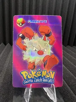 Primeape #1273 -Pocket Monsters Vending Holo Prism- Bandai Nintendo 1999 Pokemon - Image 1