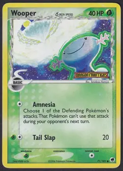 Pokemon Wooper 71/101 Reverse Holo EX Dragon Frontiers - Image 1