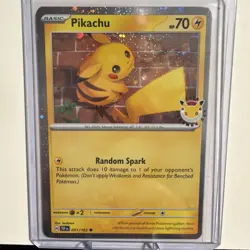 Pikachu 051/162 Pokemon Day 2026 Promo (Stamped Cosmo Holo) - Pokemon NM - Image 1