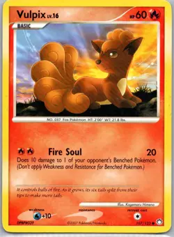 Pokemon TCG Vulpix 107/123 Mysterious Treasures LP - Image 1