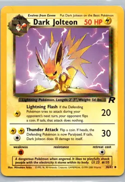 Pokemon TCG Dark Jolteon 38/82 Team Rocket LP - Image 1