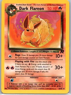 Pokemon TCG Dark Flareon 35/82 Team Rocket LP - Image 1