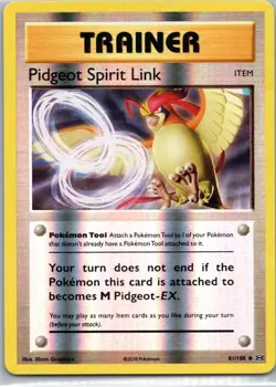 Pokemon TCG Pidgeot Spirit Link 81/108 Evolutions Rev Holo LP - Image 1