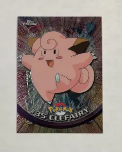 2000 Pokemon Topps Chrome CLEFAIRY #35 Foil TV Animation Series LP Refactor - Image 1