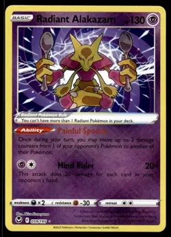 Pokemon TCG Silver Tempest #059/195 Radiant Alakazam NM - Image 1