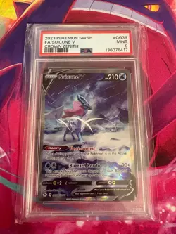 Suicune V GG38/GG70 Crown Zenith English PSA Graded 9 Pokemon TCG - Image 1
