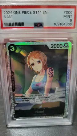 Nami 2024 ONE PIECE English STARTER DECK 3D2Y ST14-006 NAMI SR 006 PSA 9 - Image 1