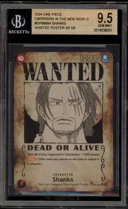 One Piece CCG Shanks Emperors In the New World Wanted Poster OP09-004 BGS 9.5 - Image 1