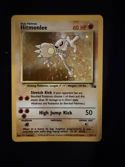 Hitmonlee 7/62 Base Set Fossil Set Holo Pokemon Card - Image 1