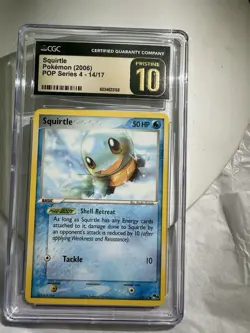 2006 CGC PRISTINE 10 Pokemon Card Squirtle Pop Series 4 14/17 NM-MT - Image 1