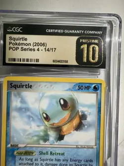 2006 CGC PRISTINE 10 Pokemon Card Squirtle Pop Series 4 14/17 NM-MT - Image 2