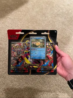 Pokemon TCG Mega Evolution 3-Pack Blister Card Psyduck Foil Promo NEW/Sealed - Image 1