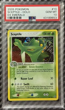 2005 Pokemon EX Emerald # 10 Sceptile Holo PSA 10 Card GEM MINT! Trusted Seller! - Image 1