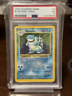 PSA 5 Blastoise Holo Pokemon Card - 1999 Base Set - Image 1