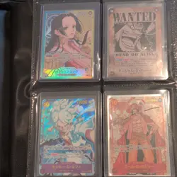 Bandai One Piece Card Game OP09 OP05 OP14 (37) Lot Luffy Teach Roger Hancock Law - Image 1