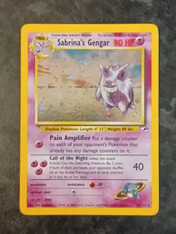 Sabrina's Gengar Holo 14/132 Gym Heroes Pokemon Card NICE SWIRL 🍥 - Image 1