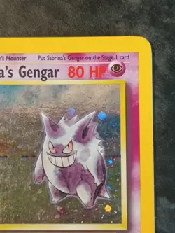 Sabrina's Gengar Holo 14/132 Gym Heroes Pokemon Card NICE SWIRL 🍥 - Image 3