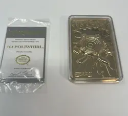 Pokemon 23K Gold Plated Poliwhirl Card w/ Certificate 1999 Nintendo Burger King - Image 5