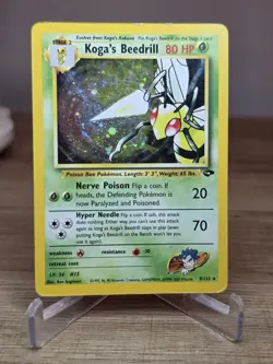 Koga's Beedrill 9/132 Gym Challenge Holo Rare 2000 WOTC Pokemon Card - Image 1