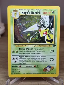Koga's Beedrill 9/132 Gym Challenge Holo Rare 2000 WOTC Pokemon Card - Image 3