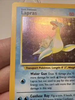 CREASE Lapras 10/62 Holofoil Fossil AUTHENTIC Pokemon Card 1999 - Image 3
