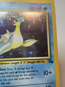 CREASE Lapras 10/62 Holofoil Fossil AUTHENTIC Pokemon Card 1999 - Image 4