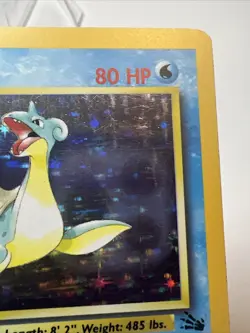 CREASE Lapras 10/62 Holofoil Fossil AUTHENTIC Pokemon Card 1999 - Image 5
