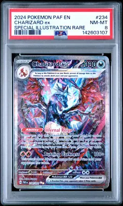 Paldean Fates Charizard EX Sir 234/091 Full Art Holo Card PSA 8 - Image 1