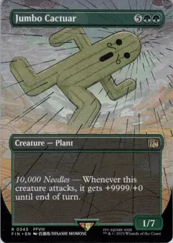 MTG Jumbo Cactuar (Borderless) (343) | NM | Final Fantasy {FIN} - Image 1