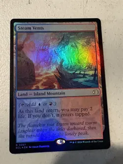 mtg foil Steam Vents, rare dual land, Lorwyn Eclipsed, unplayed - Image 1