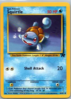 Pokemon TCG Squirtle 68/82 Team Rocket LP - Image 1