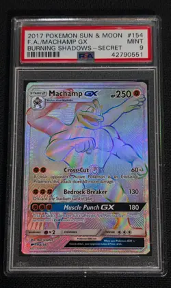 2017 Pokemon Sun & Moon Burning Shadows 135/147 FA Machamp GX PSA 9 - Image 2