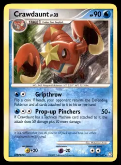 2008 Diamond & Pearl - Legends Awakened Crawdaunt Stage 1/Rare #22 - Image 1