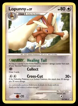 2008 Diamond & Pearl - Legends Awakened Lopunny Stage 1/Rare #33 - Image 1